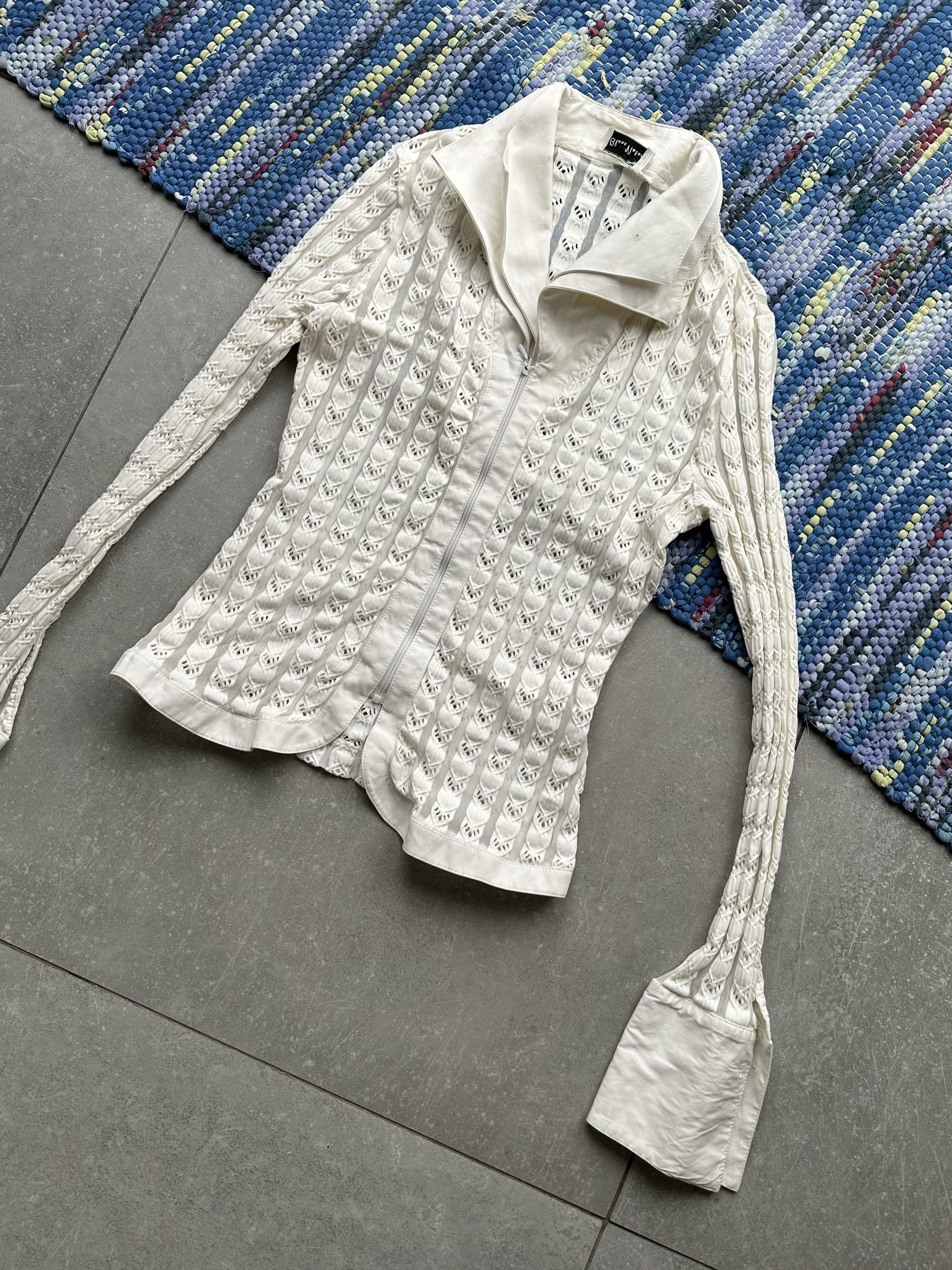 image of Avant Garde x Vintage Mesh Blouse in White, Women's (Size Small)