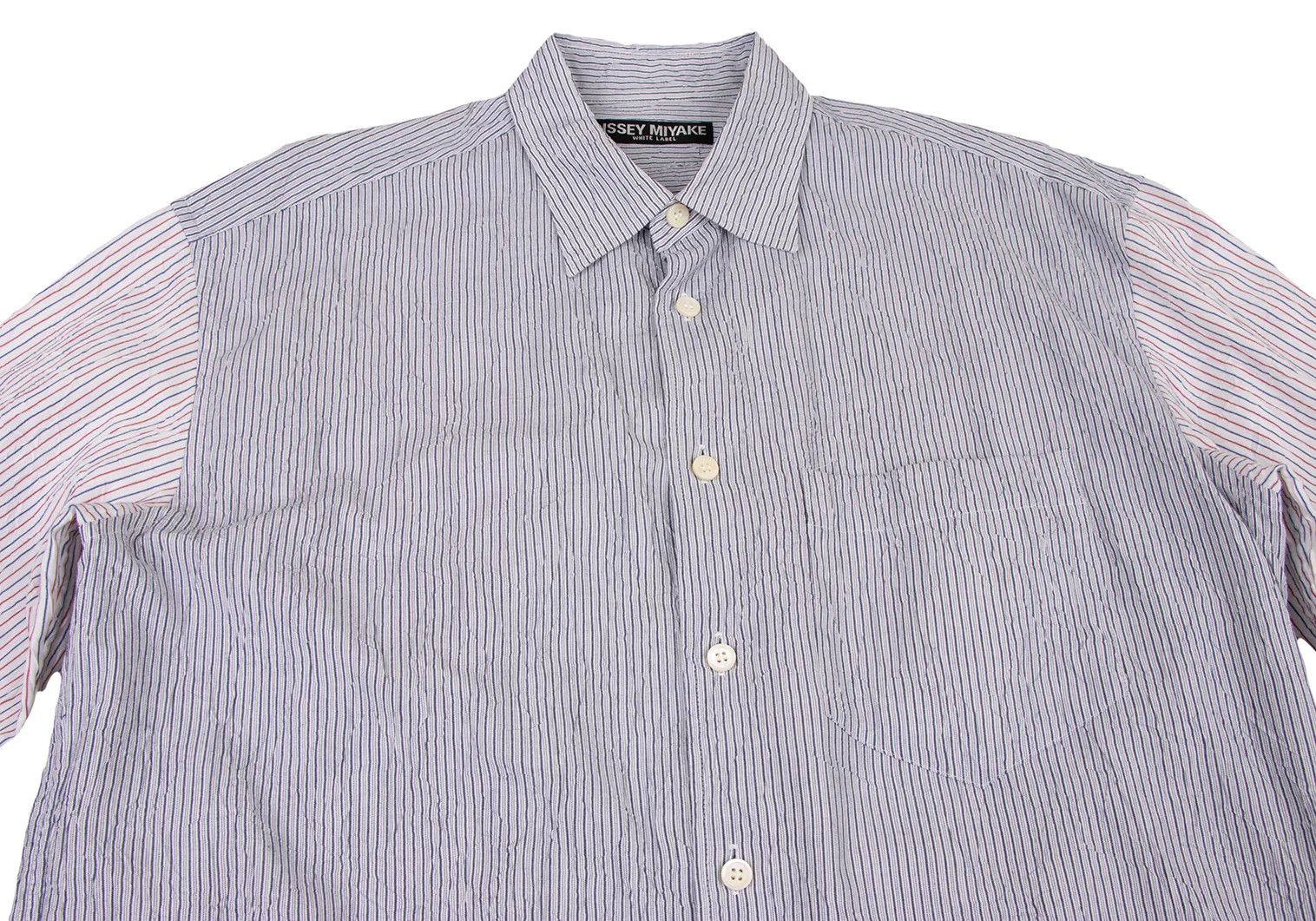 Issey Miyake Stripe Long Sleeve Shirt in Navy and White Size US M / EU 48-50 / 2 - 2 Thumbnail