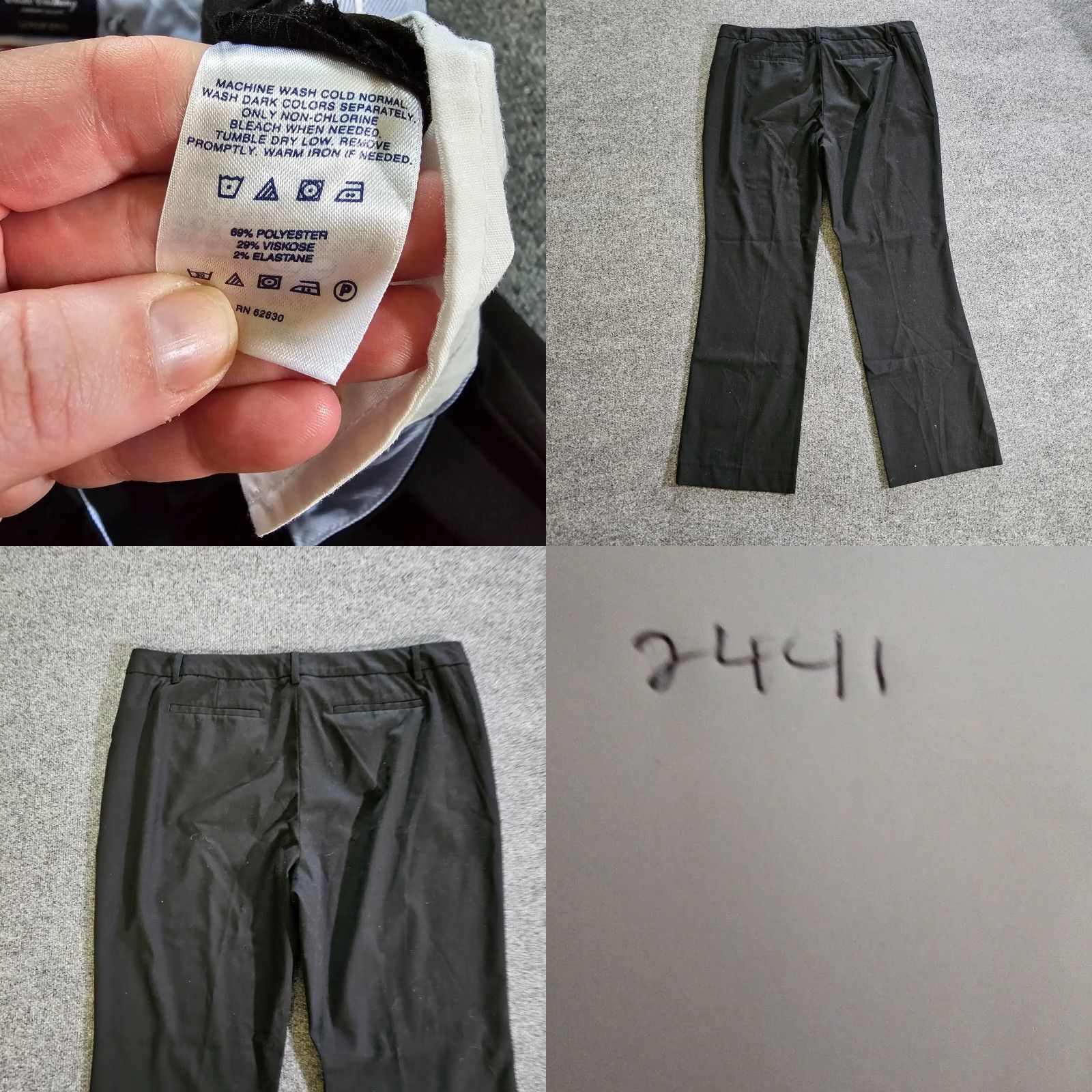 Lands' End Lands End Womens Pants 18 Black Mid Rise Trouser Leg Classic Career Minimalist Size 40" / US 18 - 8 Thumbnail