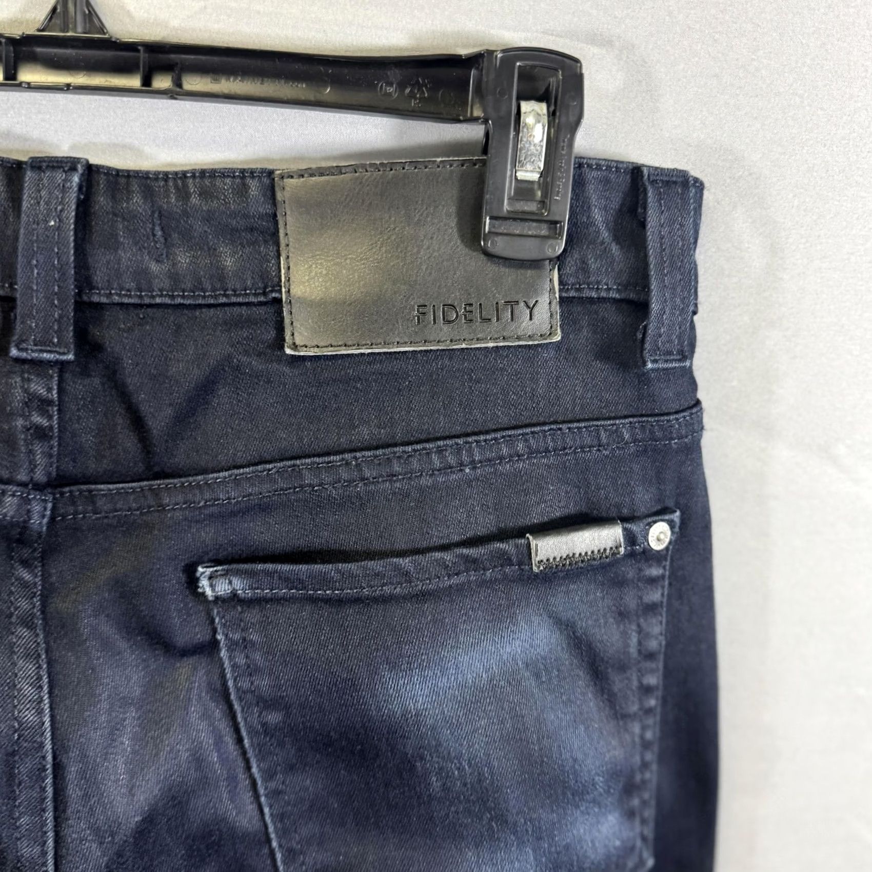 Denime Fidelity Jeans Mens 32 Dark Indigo Torino Stretch 5-Pocket Zip Fly Classic Denim Jeans Mens 32 Blue Slim Tapered Buttons Size US 32 / EU 48 - 3 Thumbnail