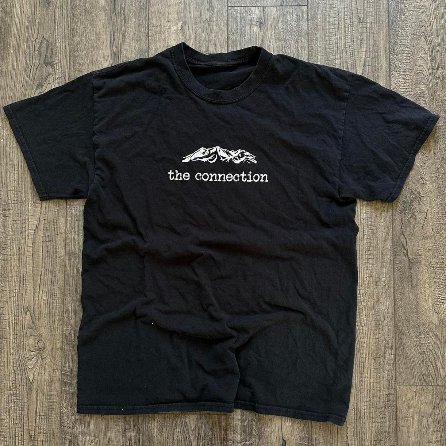 Vintage 00s Black Faded Mountains Connections Nature Shirt