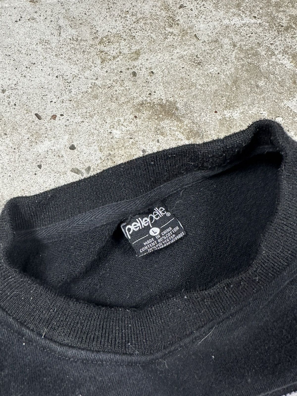 Pelle Pelle ‼️ Vintage Pelle Pelle Black Sweatshirt Crewneck Logo Heavy Size US S / EU 44-46 / 1 - 6 Thumbnail