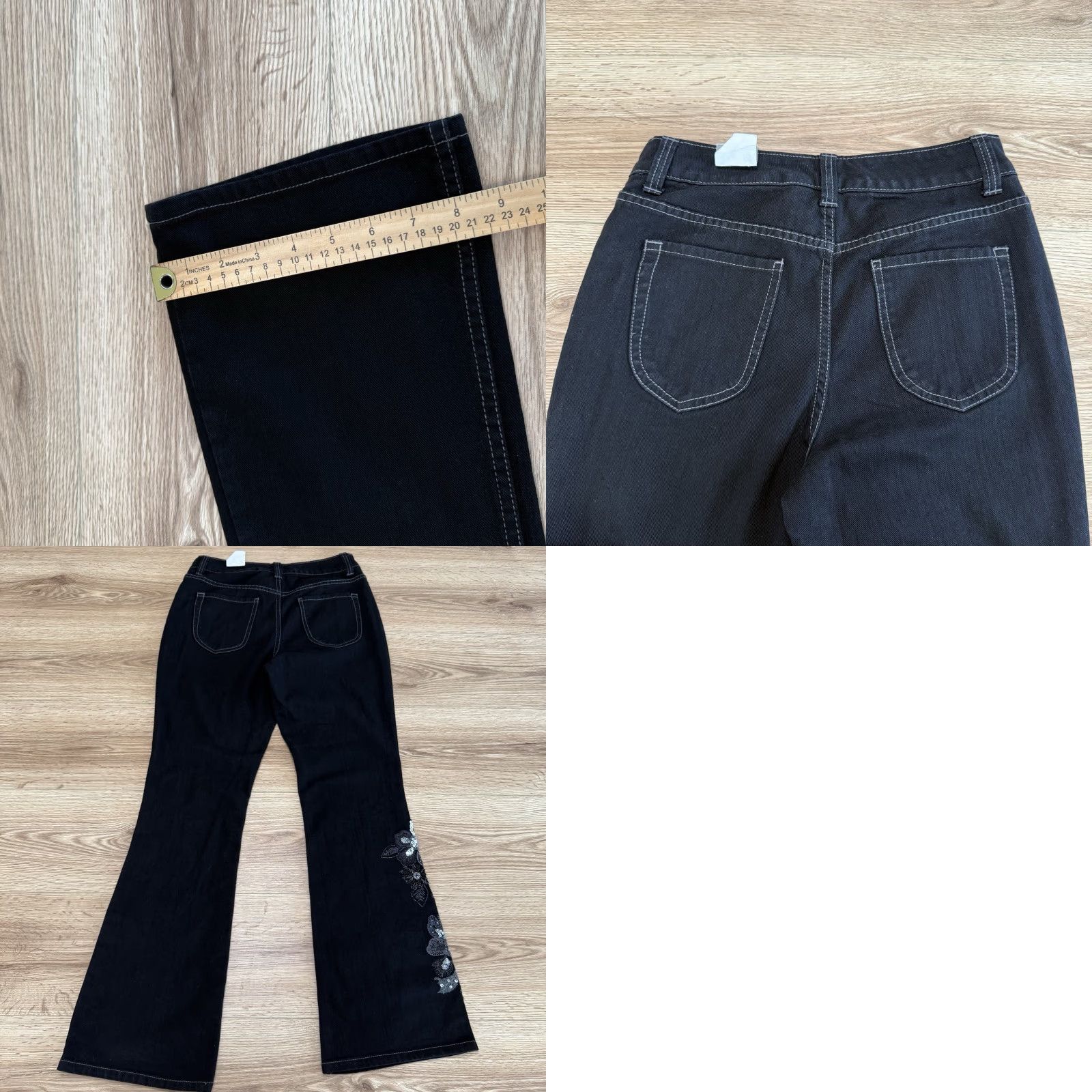 Vintage VINTAGE Chico's Jeans Pants Women’s 0.5 Black Bootcut Matching Jacket 0 Set - Kid? Size 25" / US 0 / IT 36 - 11 Thumbnail
