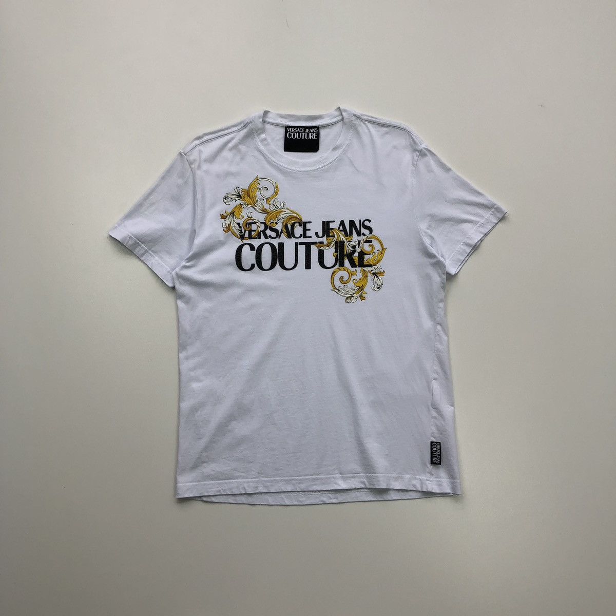 Versace Jeans Couture Versace Jeans Couture Barocco Printed T-Shirt White Size US M / EU 48-50 / 2 - 1 Thumbnail