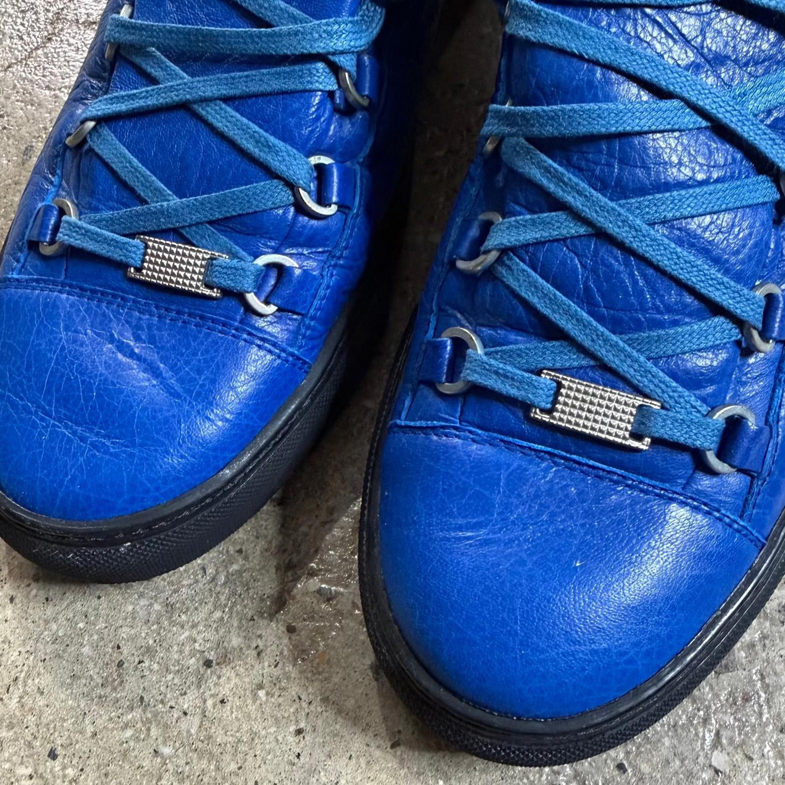 Balenciaga Balenciaga Leather Arena Sneakers (Blue) Size US 12 / EU 45 - 6 Thumbnail