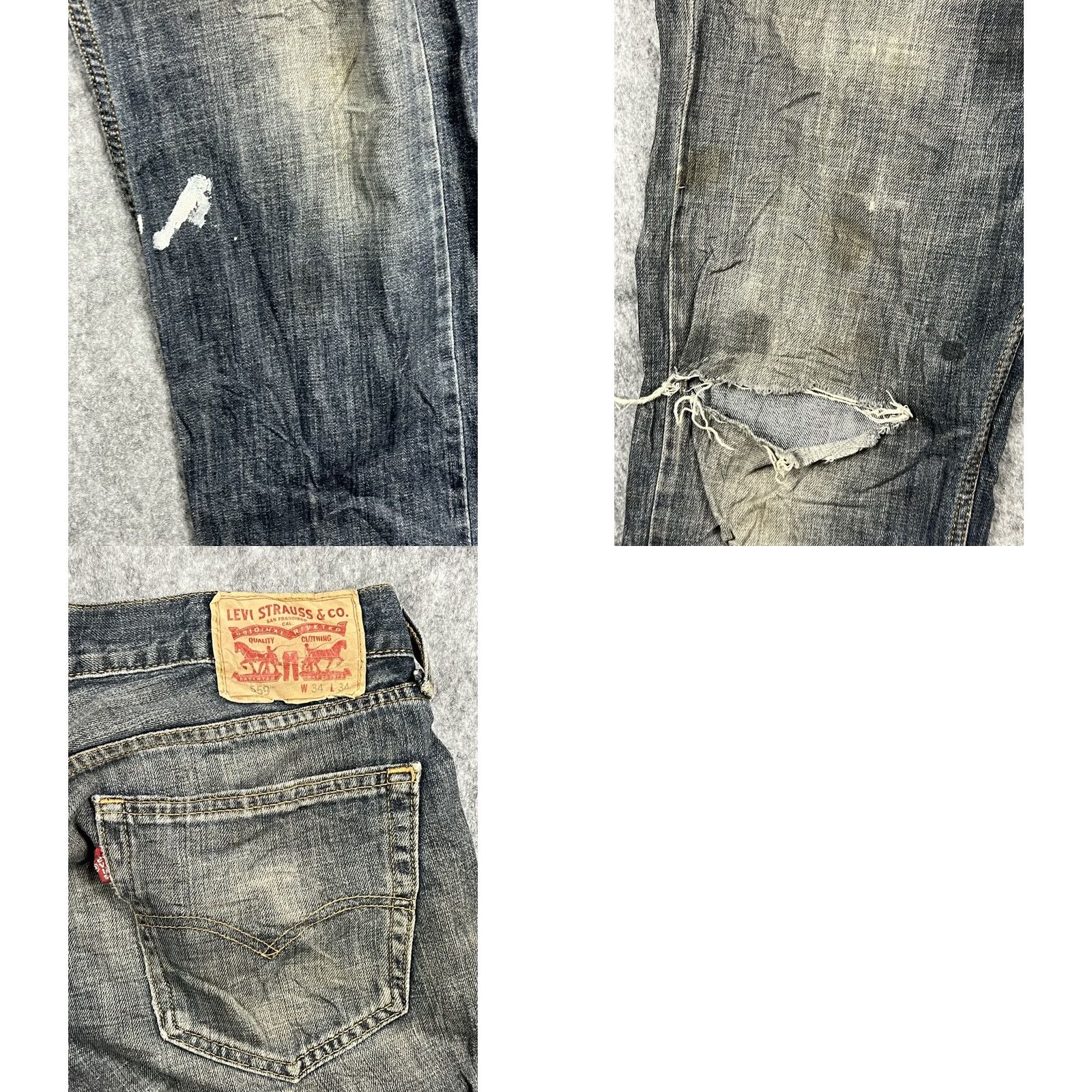 Levi's VINTAGE Levi's 559 Jeans Men's Regular Straight 34x34 Dark Denim 5-Pocket Modern American Mens Size US 34 / EU 50 - 8 Thumbnail