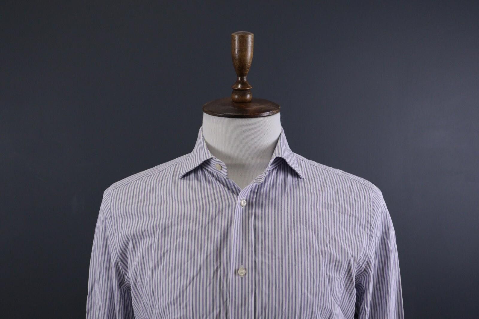 Designer Boggi Milano Doppio Ritorto Tailpred Shirt Size 41 / 16 Size US M / EU 48-50 / 2 - 2 Thumbnail