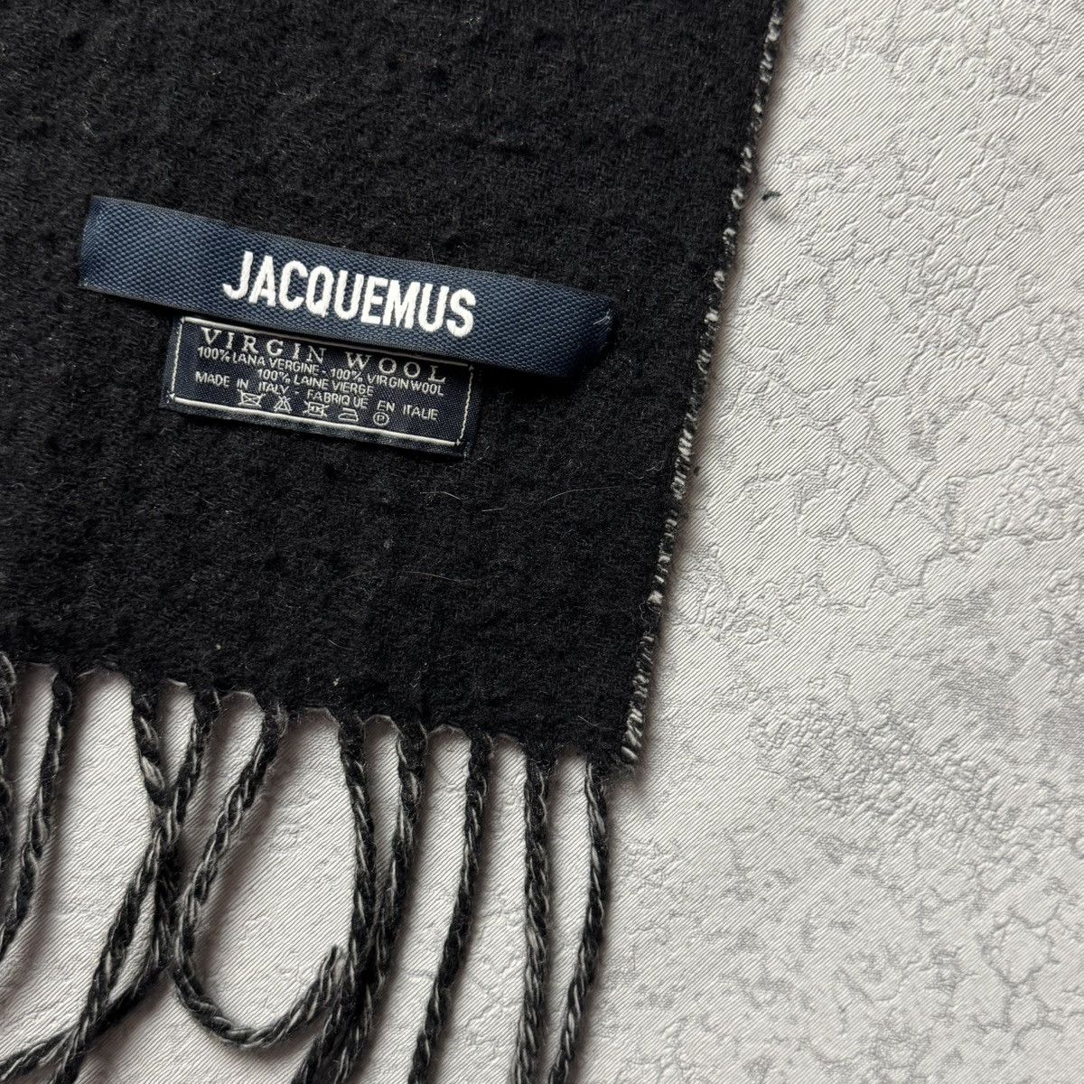 Jacquemus Jacquemus Logo Lana Virgin Wool Scarf Black Size ONE SIZE - 6 Thumbnail