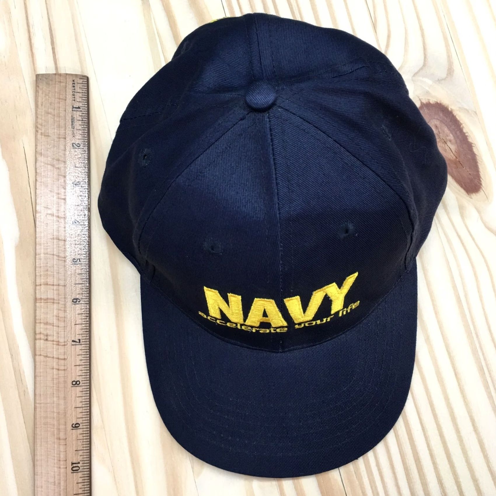 Vintage USA Navy Baseball Hat Mens Blue OS Adjustable Curved Brim Embroidered Logo Size ONE SIZE - 3 Thumbnail