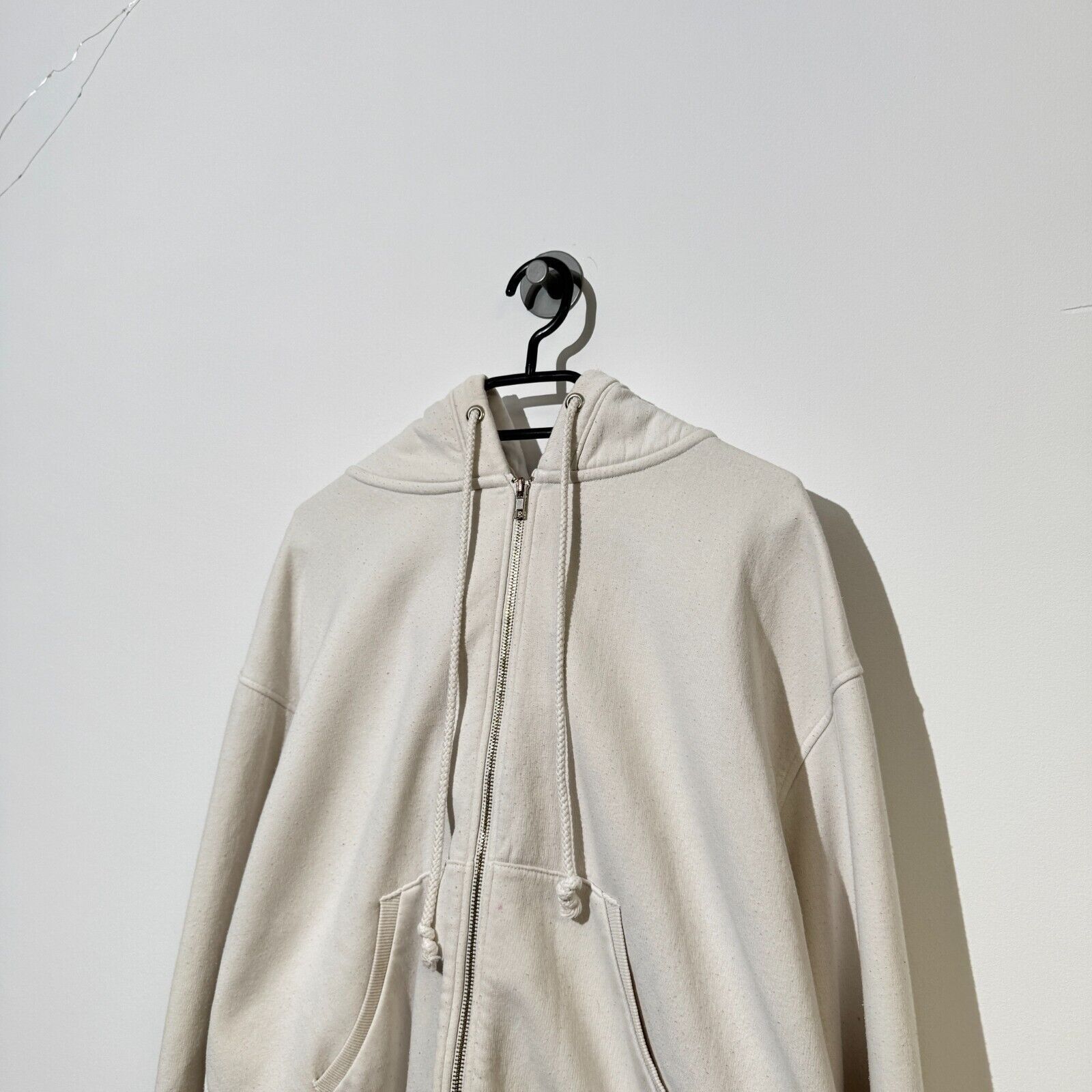 Vintage Vintage Unisex White Cotton Zip Hoodie Size S 90s Boxy Fit Size US S / EU 44-46 / 1 - 6 Thumbnail