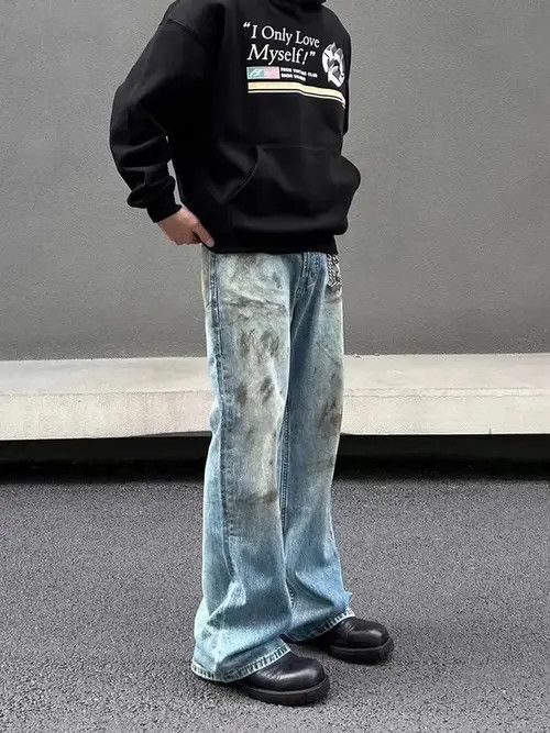 Japanese Brand × Jean Street vintage washed grunge bootcut jeans Size US 32 / EU 48 - 1 Thumbnail