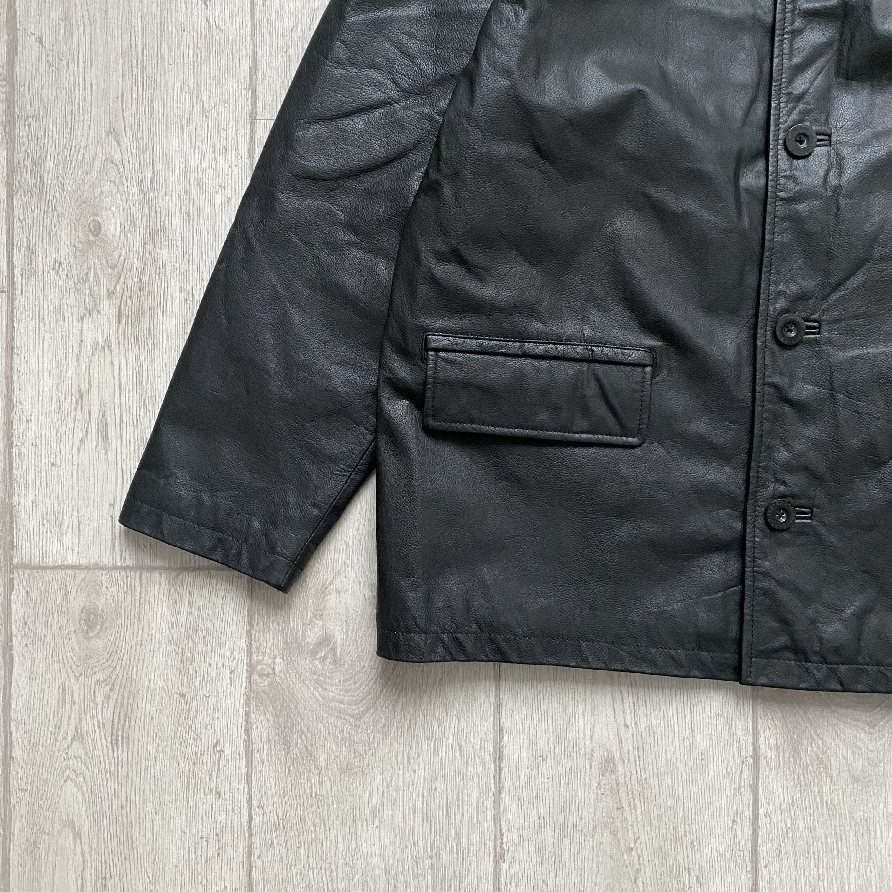 Marlboro Classics Vintage 90s Genuine Leather Jacket USA Balenciaga style Size US L / EU 52-54 / 3 - 3 Thumbnail
