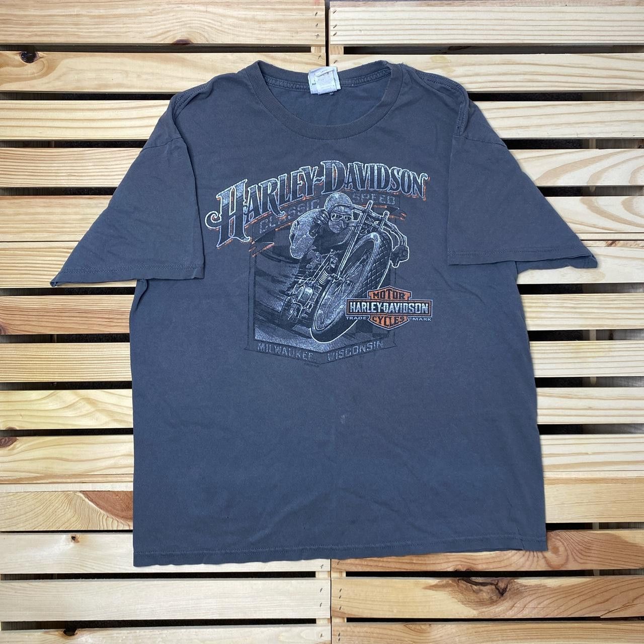 Harley Davidson Vintage Harley Davidson, WI Gray Biker Tee Size Large Size US L / EU 52-54 / 3 - 1 Thumbnail