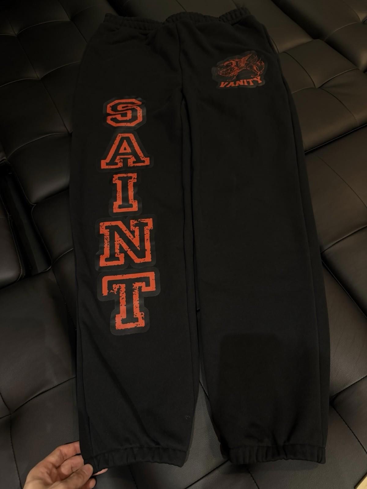 Saint Vanity Size XXL- Saint Vanity Varsity Sweatpants Black Red NEW 2025 Size US 40 / EU 56 - 4 Thumbnail