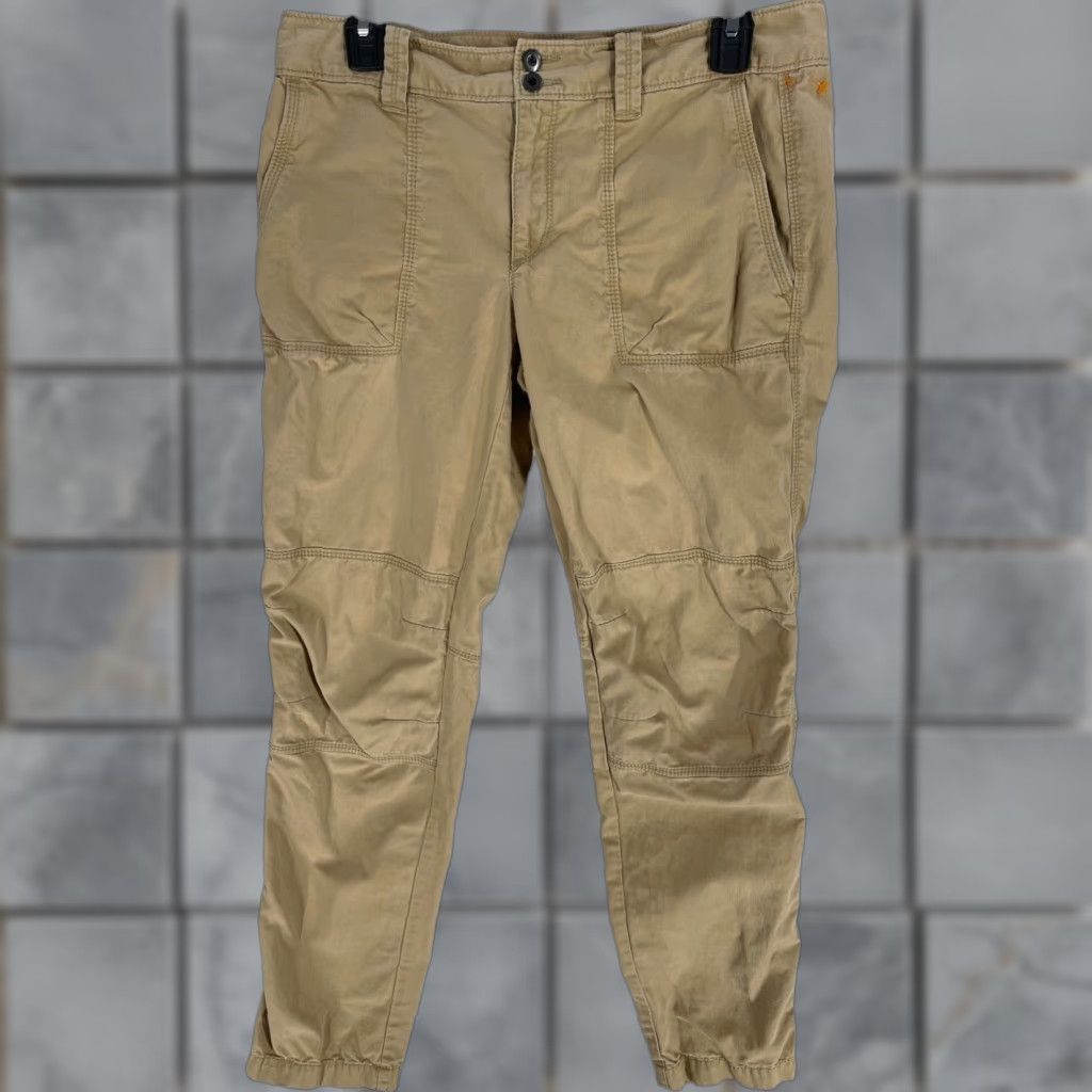 Ann Taylor LOFT Pants Womens Size 6 Tan Cargo Jogger 100% Cotton Safari Urban Utility Size 24" / US 00 / IT 34 - 1 Thumbnail