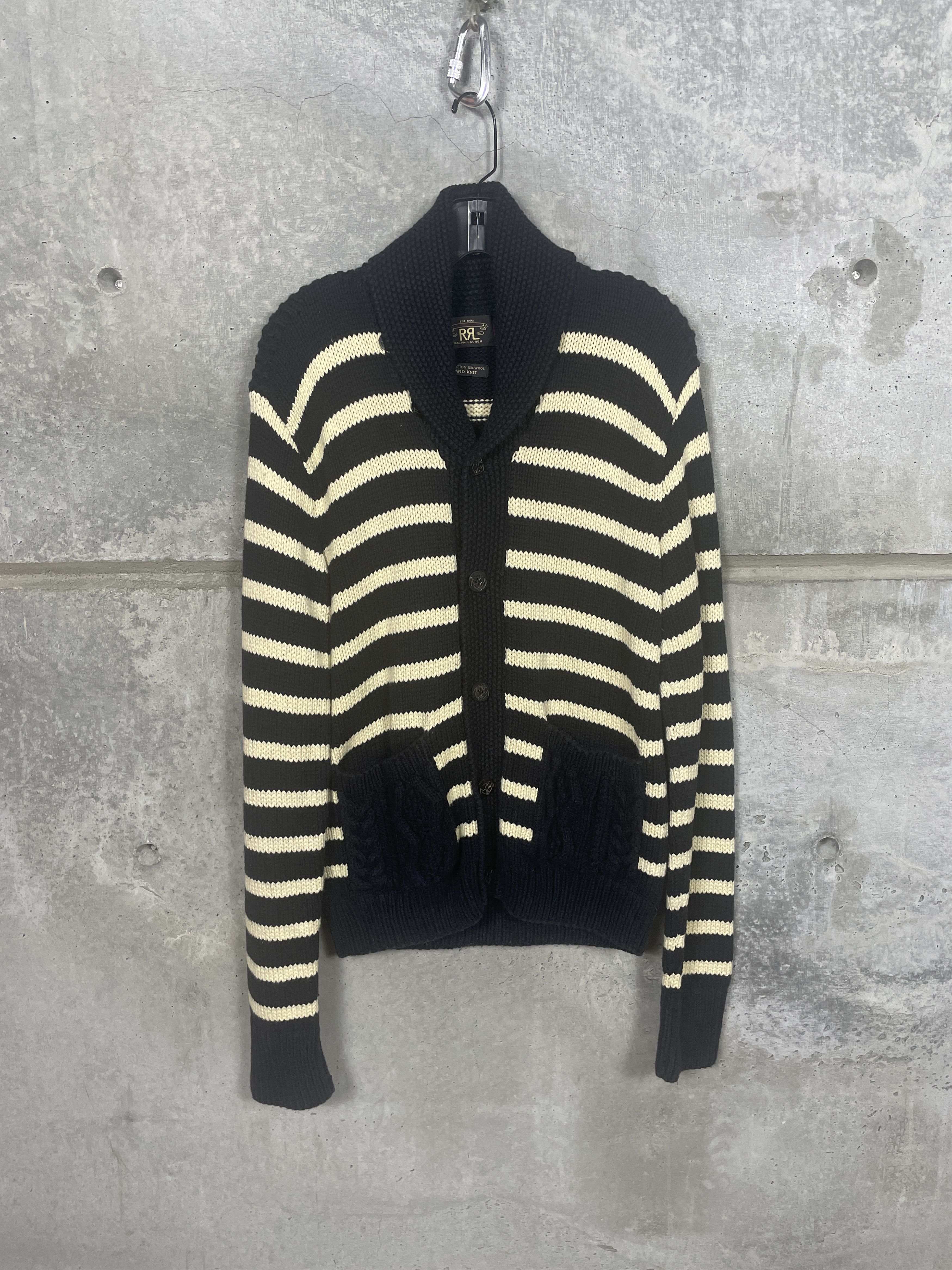 RRL Ralph Lauren Cardigan Black White
