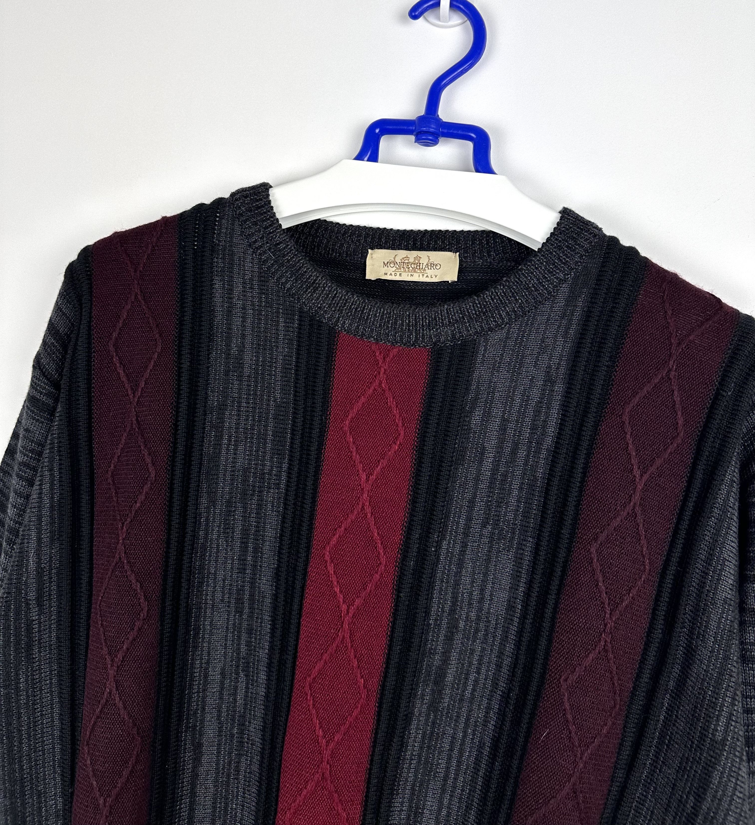Designer Montechiaro Italy cableknit retro wool sweater Size US XL / EU 56 / 4 - 2 Thumbnail