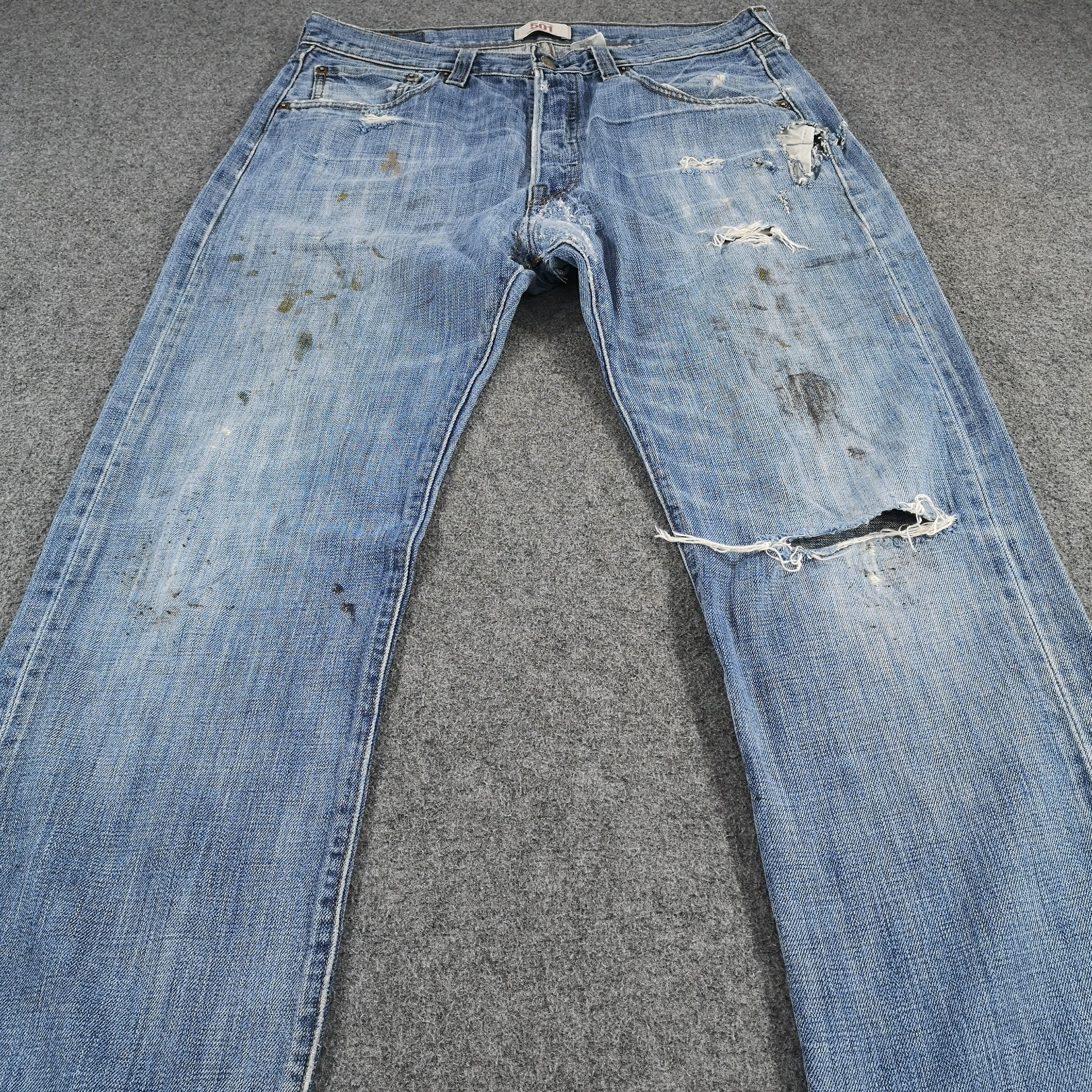 Levi's Vintage Distress Levis 501 Jeans - JM1065 Size US 34 / EU 50 - 3 Thumbnail