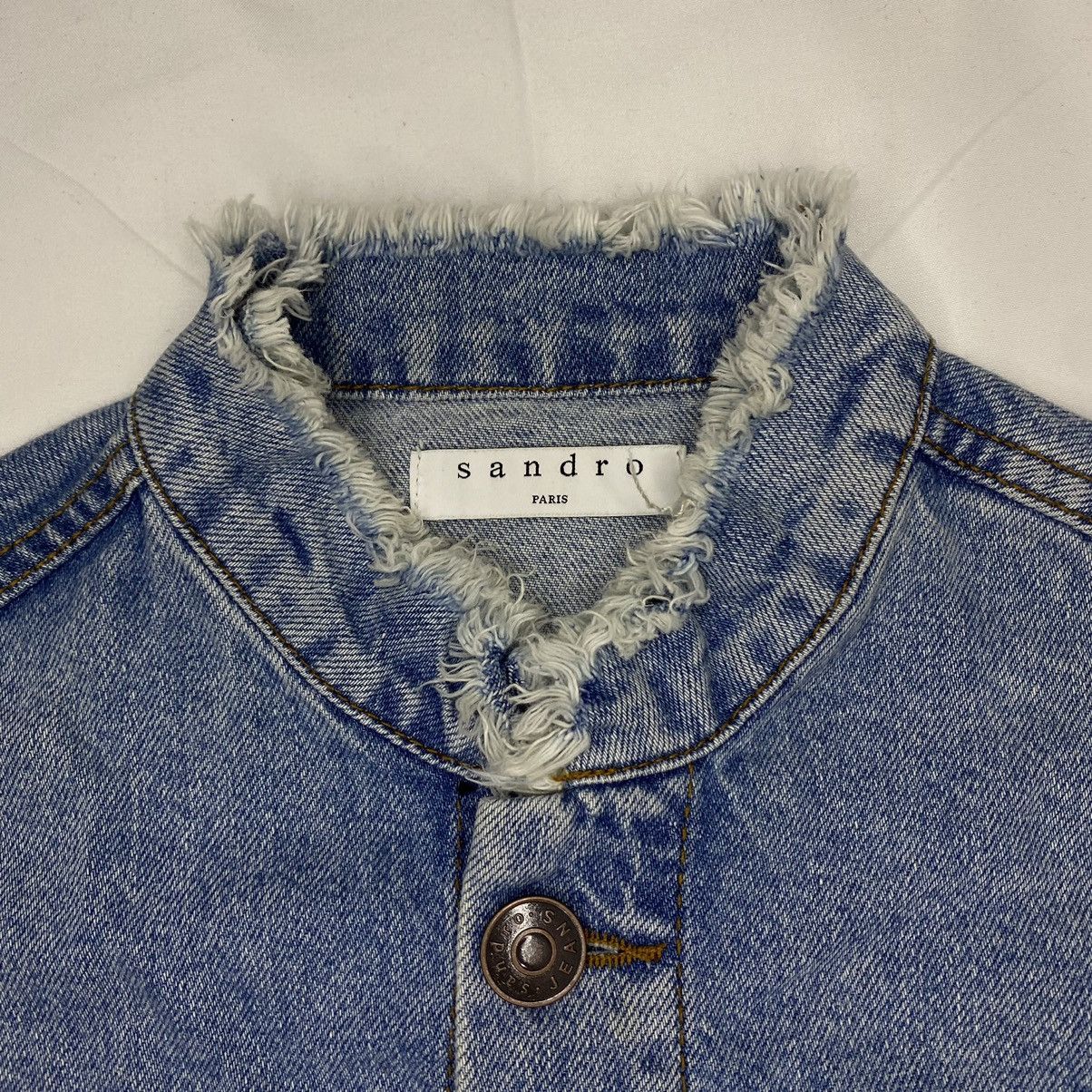 Sandro Sando Liverpool Short Star Denim Jacket Size XS / US 0-2 / IT 36-38 - 6 Thumbnail