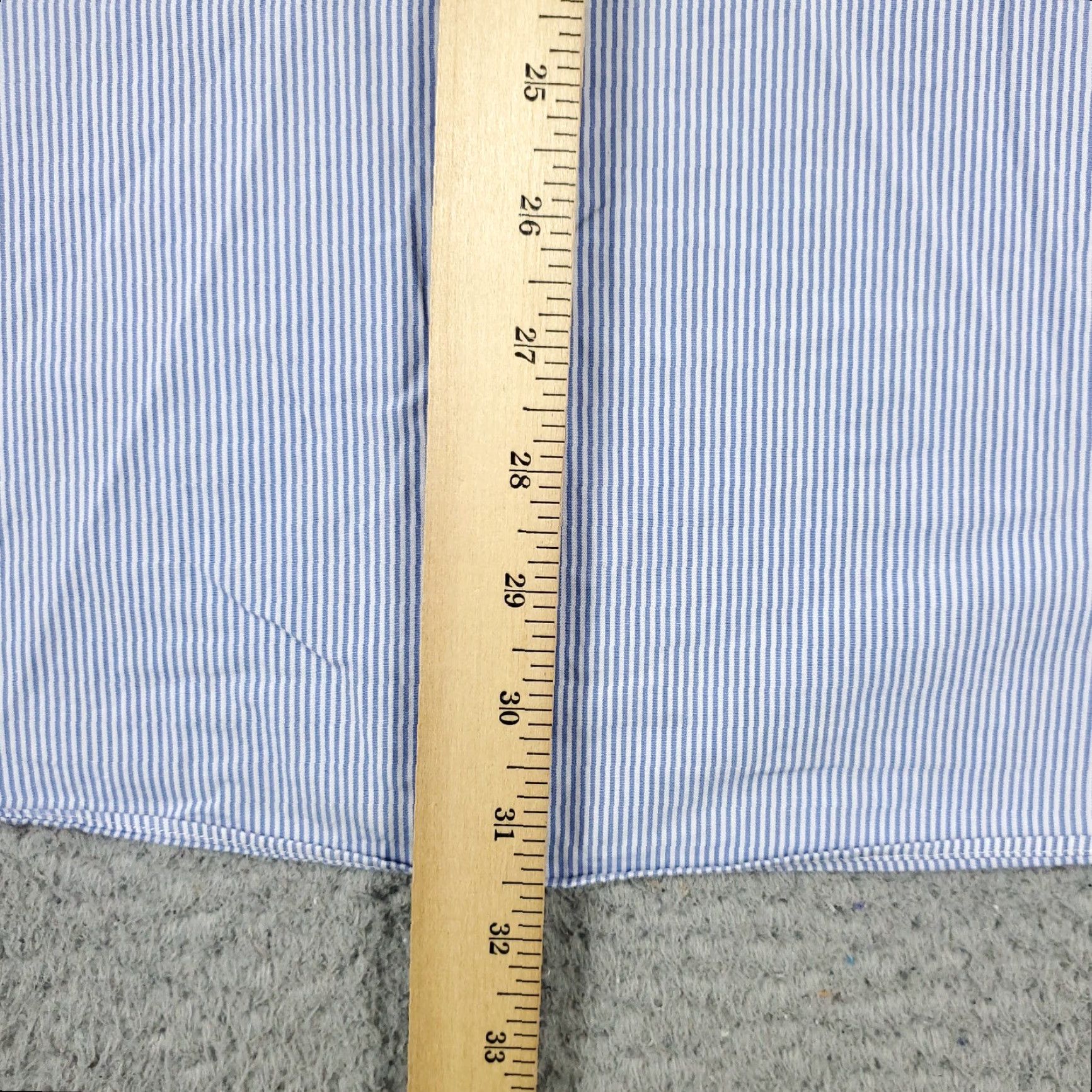 Tommy Hilfiger Tommy Hilfiger Shirt Mens 16 Blue Striped Dress Button Up Long Sleeve Size 42R - 6 Thumbnail