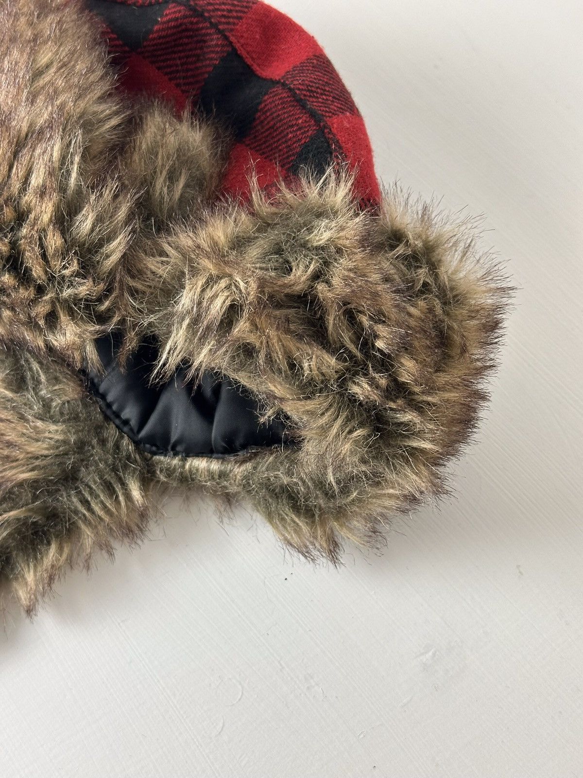 Hysteric Glamour × Vintage Crazy Y2K Mohair Fuzzy Hat Ushanka Punk Huge Size ONE SIZE - 5 Thumbnail