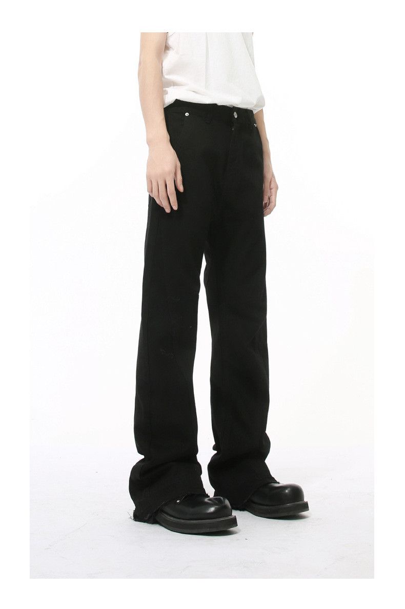 Japanese Brand × Jean Japanese slim black simple tassel flared jeans Size US 32 / EU 48 - 5 Thumbnail