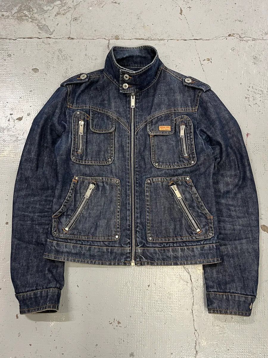 Moschino 2000s Moschino Multi-Zip Blue Worker Denim Jacket Size US M / EU 48-50 / 2 - 5 Thumbnail