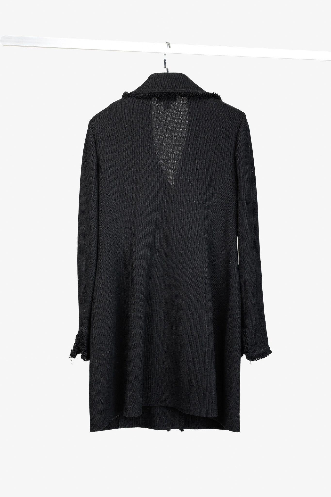 St. John St. John Caviar Fringed Wool-Blend Milano Piqué Knit Coat Size XL / US 12-14 / IT 48-50 - 2 Thumbnail