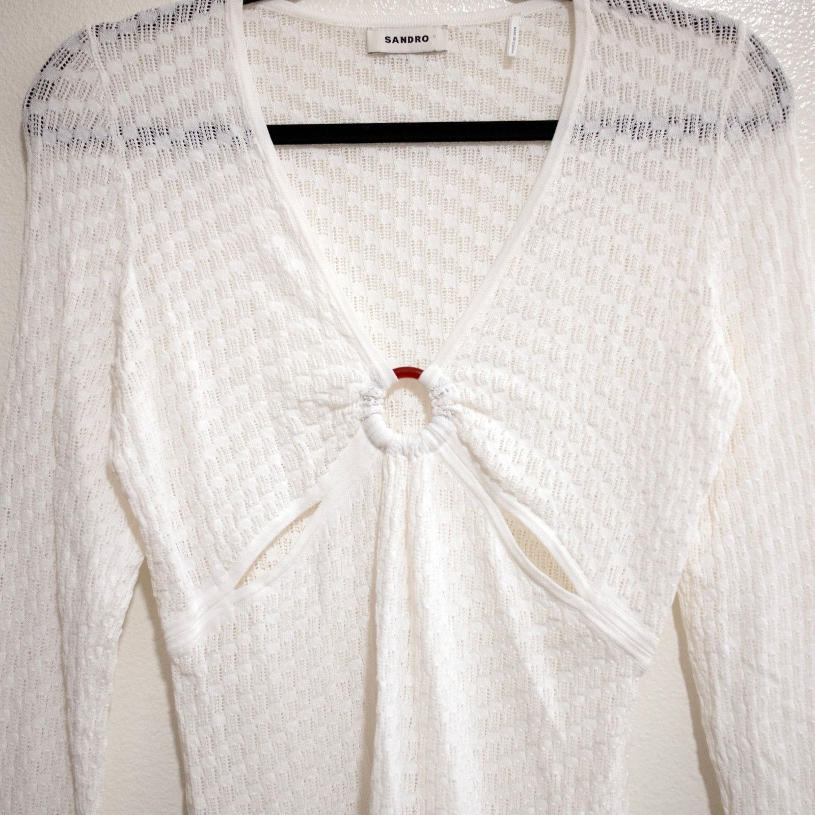 Sandro Sandro Tahys Pointelle Ring Top Size L / US 10 / IT 46 - 5 Thumbnail