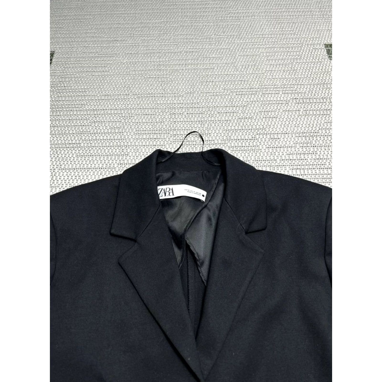 Zara Zara Blazer Jacket Womens Medium Black Wool Blend Button - Classic Casual Business Women’s Regular Fit Velvet? Size M / US 6-8 / IT 42-44 - 2 Thumbnail