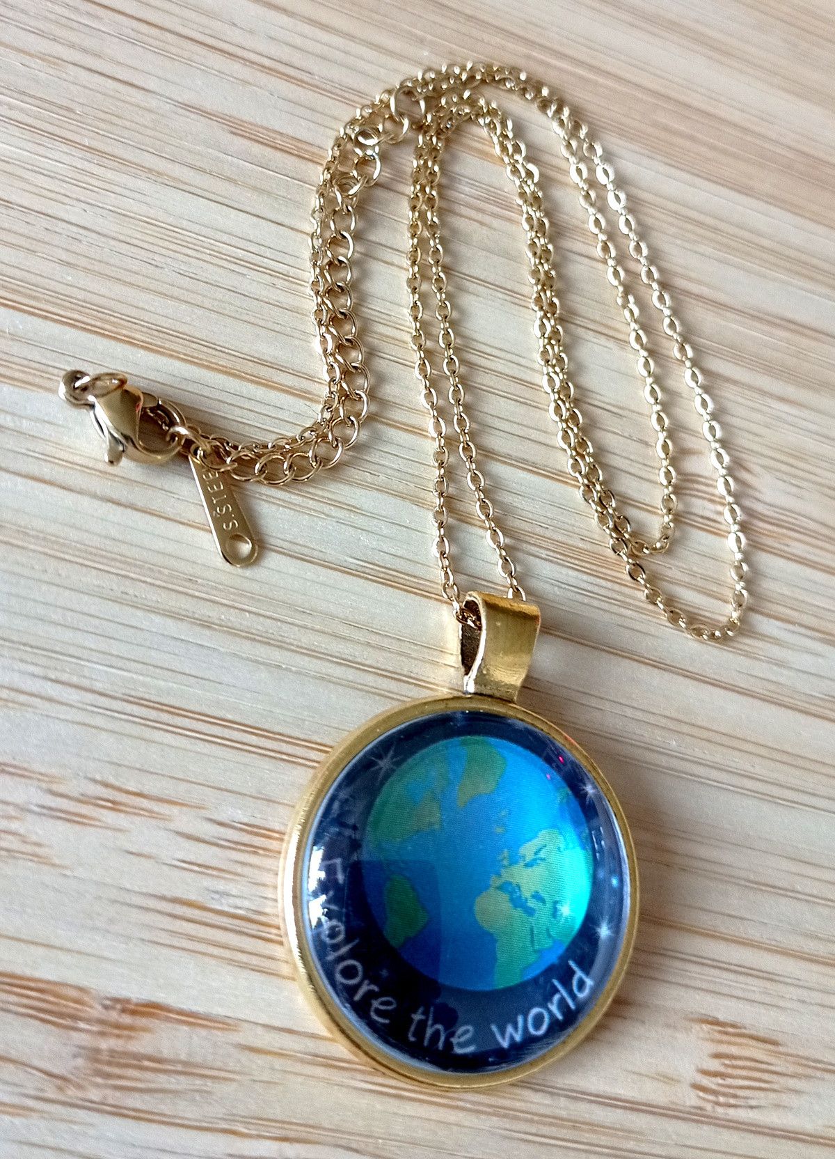 Hysteric Glamour × Japanese Brand × Vintage Punk Tiny Planet Earth Stainless Steel Gold Necklace Unique Size ONE SIZE - 6 Thumbnail