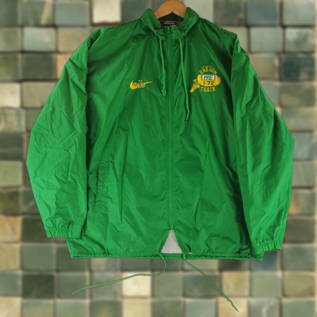 Nike Nike Oregon Track Prefontaine Windbreaker Full Zip Hooded Jacket Green Mens XL Size US XL / EU 56 / 4 - 1 Thumbnail