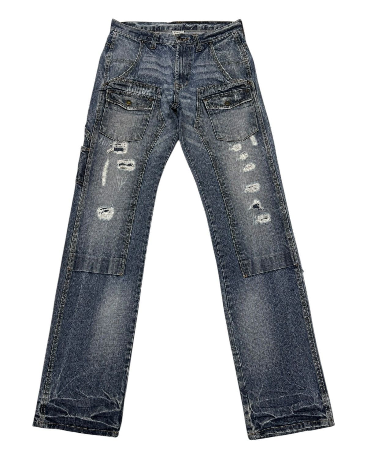 Japanese Brand × Kapital Vintage Double Knee Jeans Multi Pocket Free Gate Distressed Size US 30 / EU 46 - 1 Thumbnail