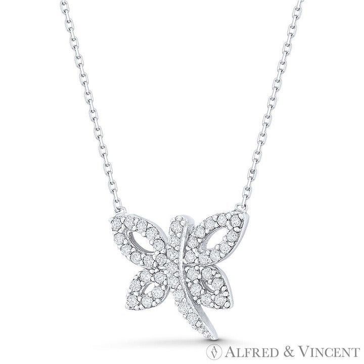 Other Dragonfly Charm CZ Crystal Pave Pendant & Chain Necklace Size ONE SIZE - 1 Preview