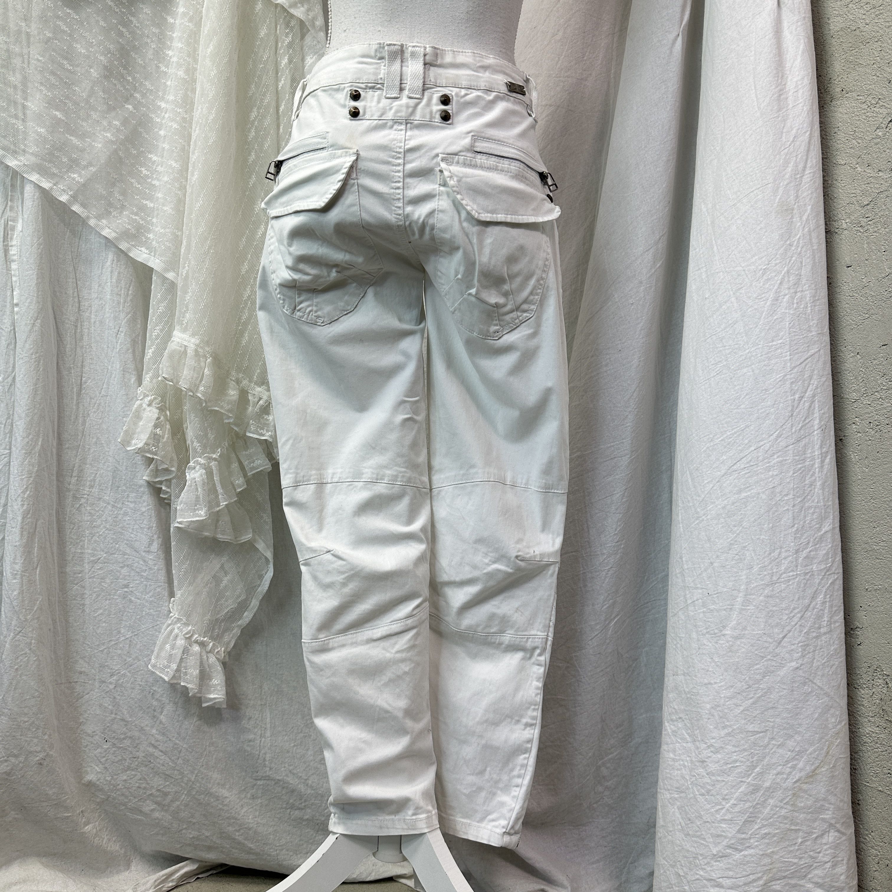 Vintage Vintage Avant Garde Grunge Zippers Skinny Capri Pants Y2K Size 24" / US 00 / IT 34 - 4 Thumbnail