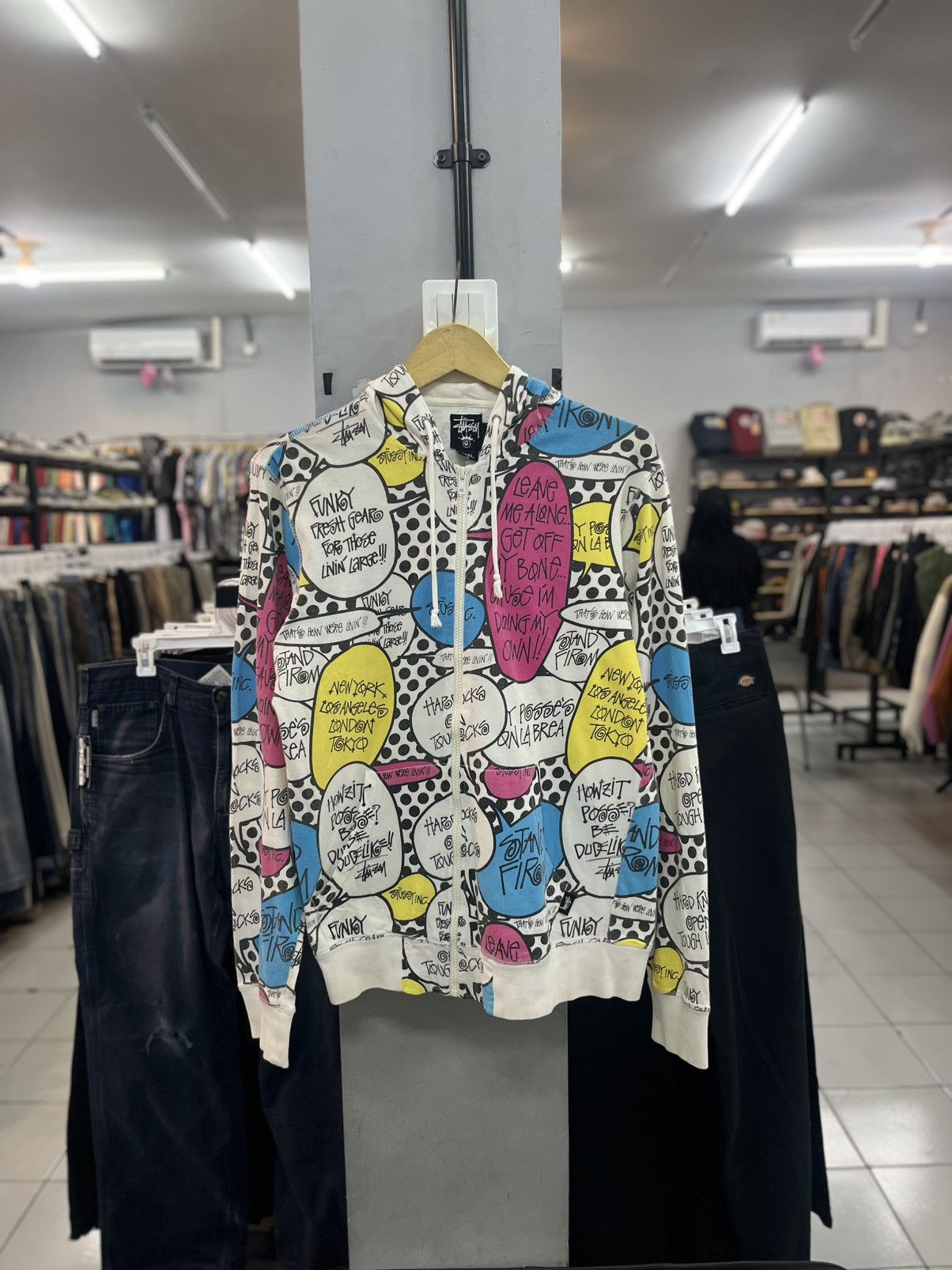 Stussy Vintage Stussy Speech Bubble Zip Up Hoodie Size US S / EU 44-46 / 1 - 1 Thumbnail