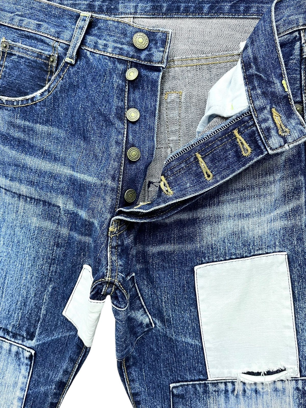 KOJIMA GENES Vintage KARAKOTO KOJIMA Grunge Patchwork Bleach Faded Denim Size US 28 / EU 44 - 10 Thumbnail