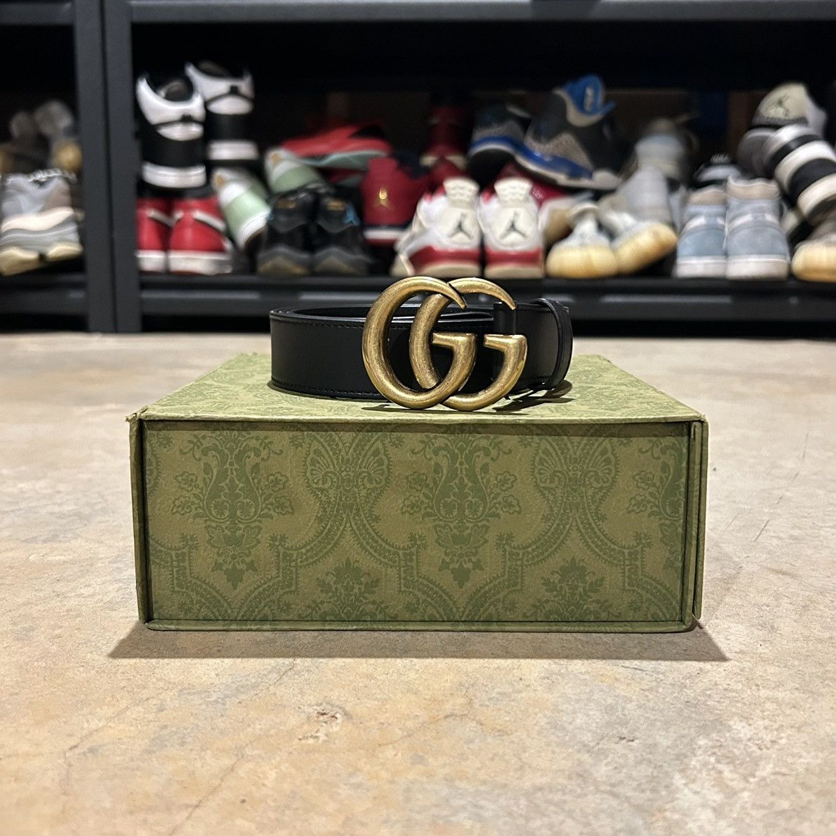 Brand New Gucci Marmont Leather Belt with Gold GG Buckle