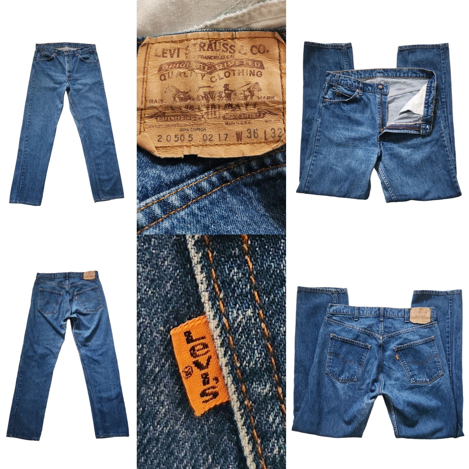 Image of Levi's True Vintage 20505 02 17 Orange Tab Usa Made Blue 36, Men's