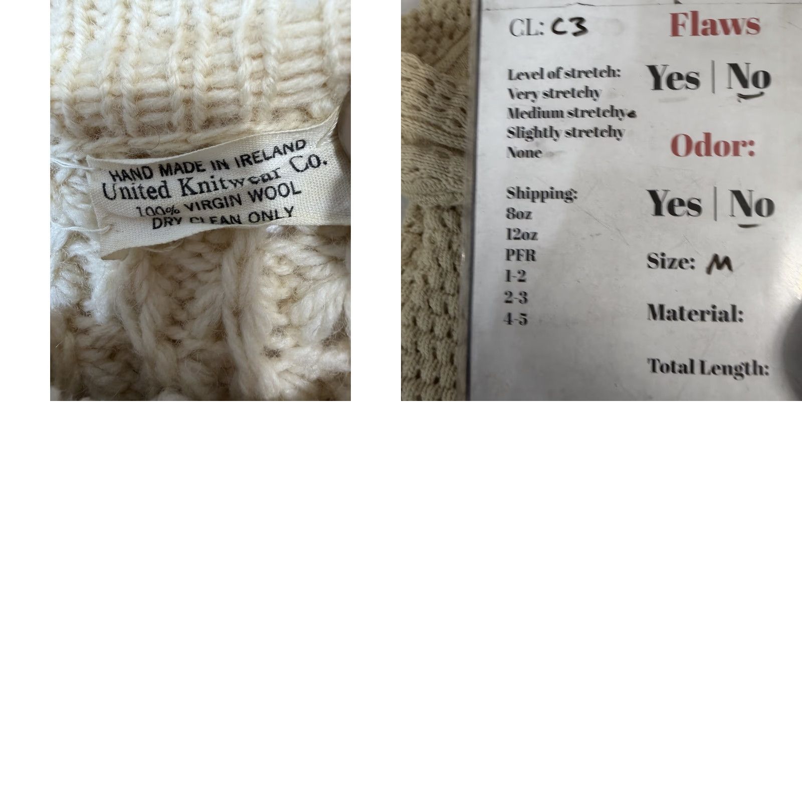 Vintage VTG United Knitwear Fisherman Wool Sweater Cardigan Ireland Mens M Ivory Knitwear Navy? Size US M / EU 48-50 / 2 - 8 Thumbnail