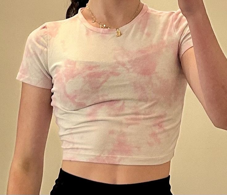 Target Basics Wild Fable pink tie dye cropped tee Size XS / US 0-2 / IT 36-38 - 1 Thumbnail