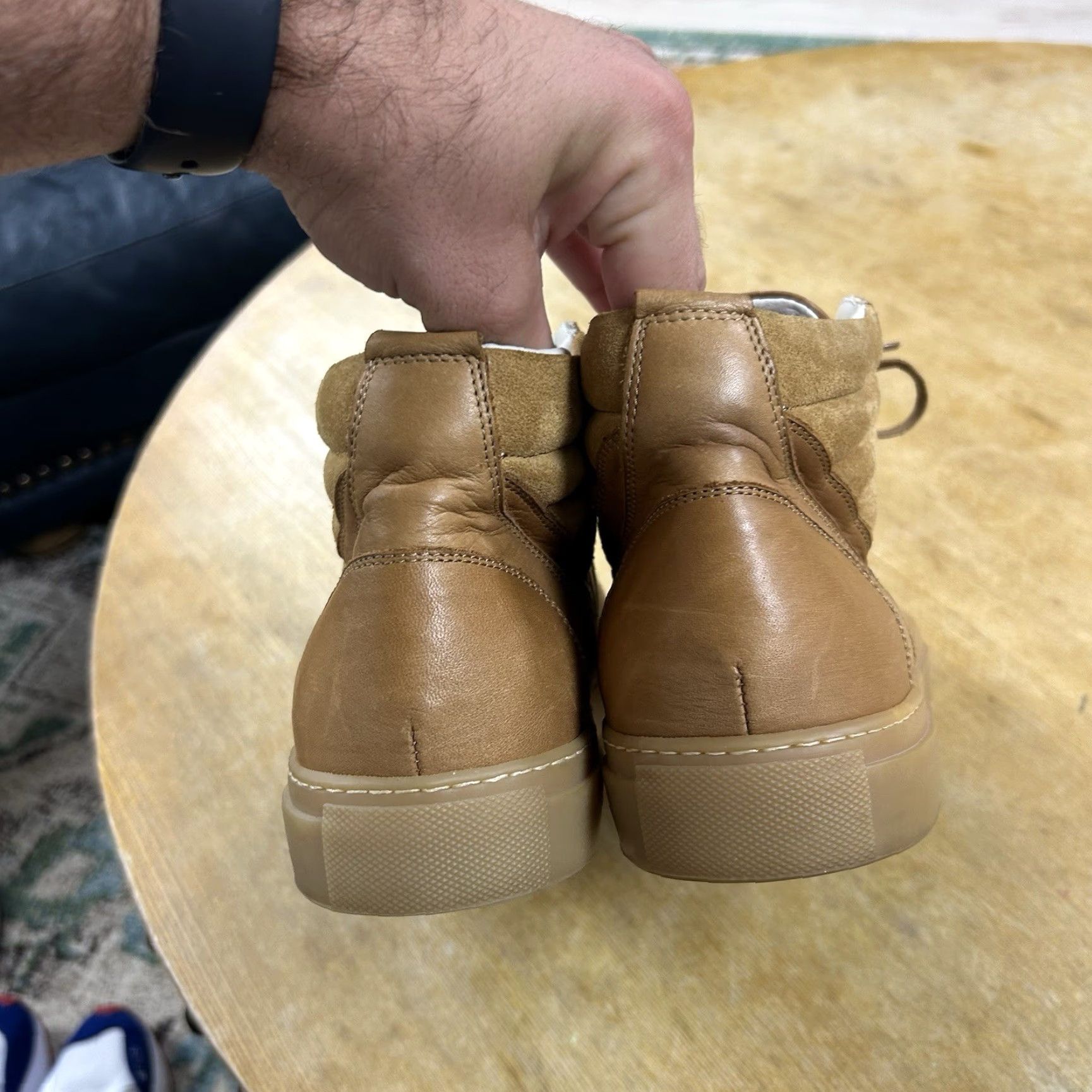 Del Toro Del Toro Leather Sneakers High Top Lace Up Chukka Shoes Men’s Size 12 Brown Leather Upper | Sneakers | Men | 12 | Brown | Del Toro Size US L / EU 52-54 / 3 - 3 Thumbnail