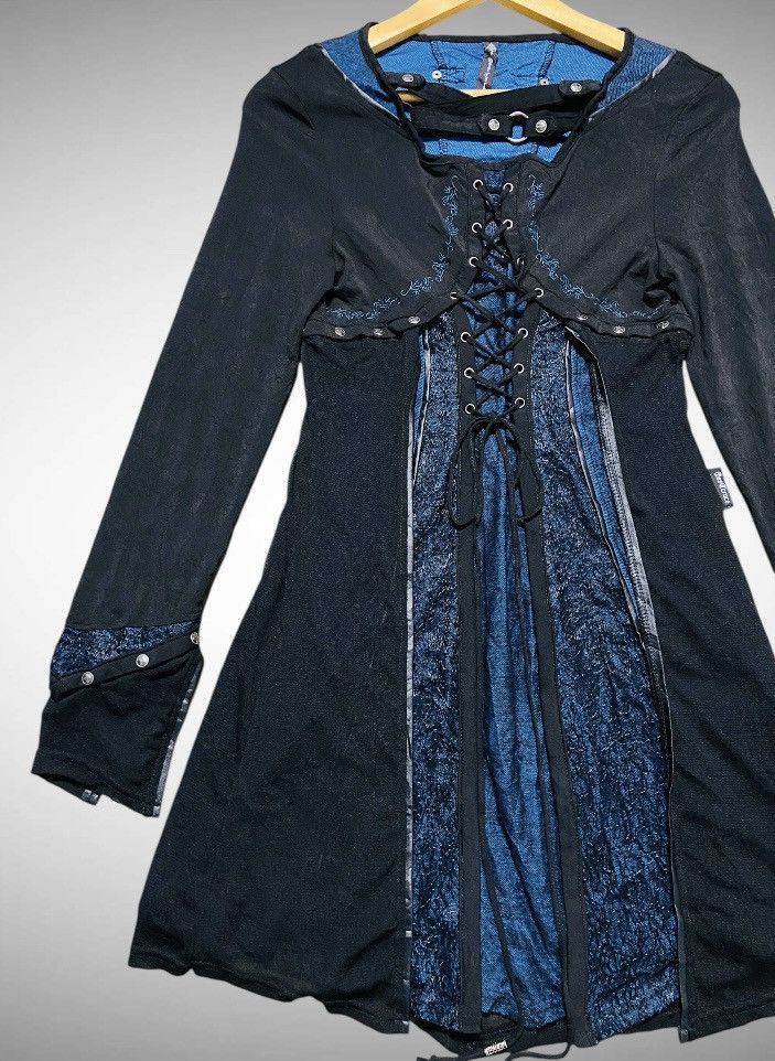 Seditionaries Ozz Croce Layered Lace-Up Corset Top Tunic Harajuku Punk Size XS / US 0-2 / IT 36-38 - 4 Thumbnail