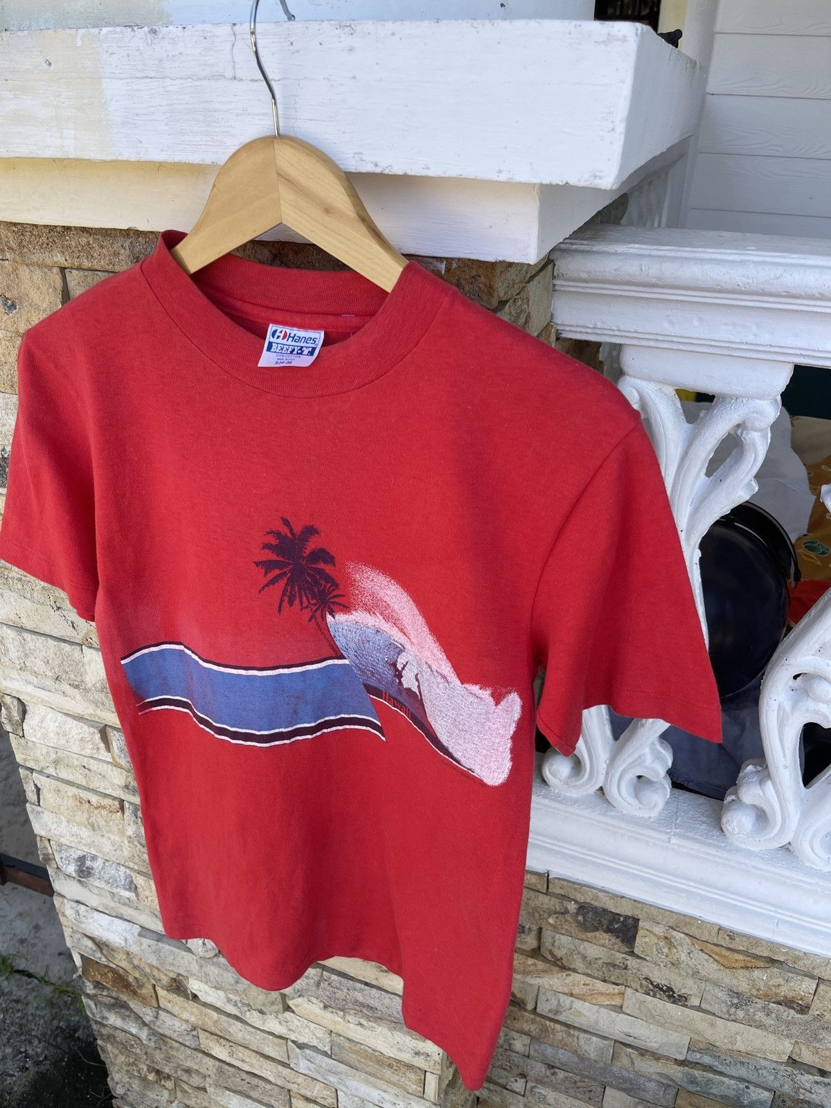Vintage LastDrop🔥Rare🔥Vintage 80s Hawaii Hanes Single Stitch T-Shirt Size US S / EU 44-46 / 1 - 3 Thumbnail