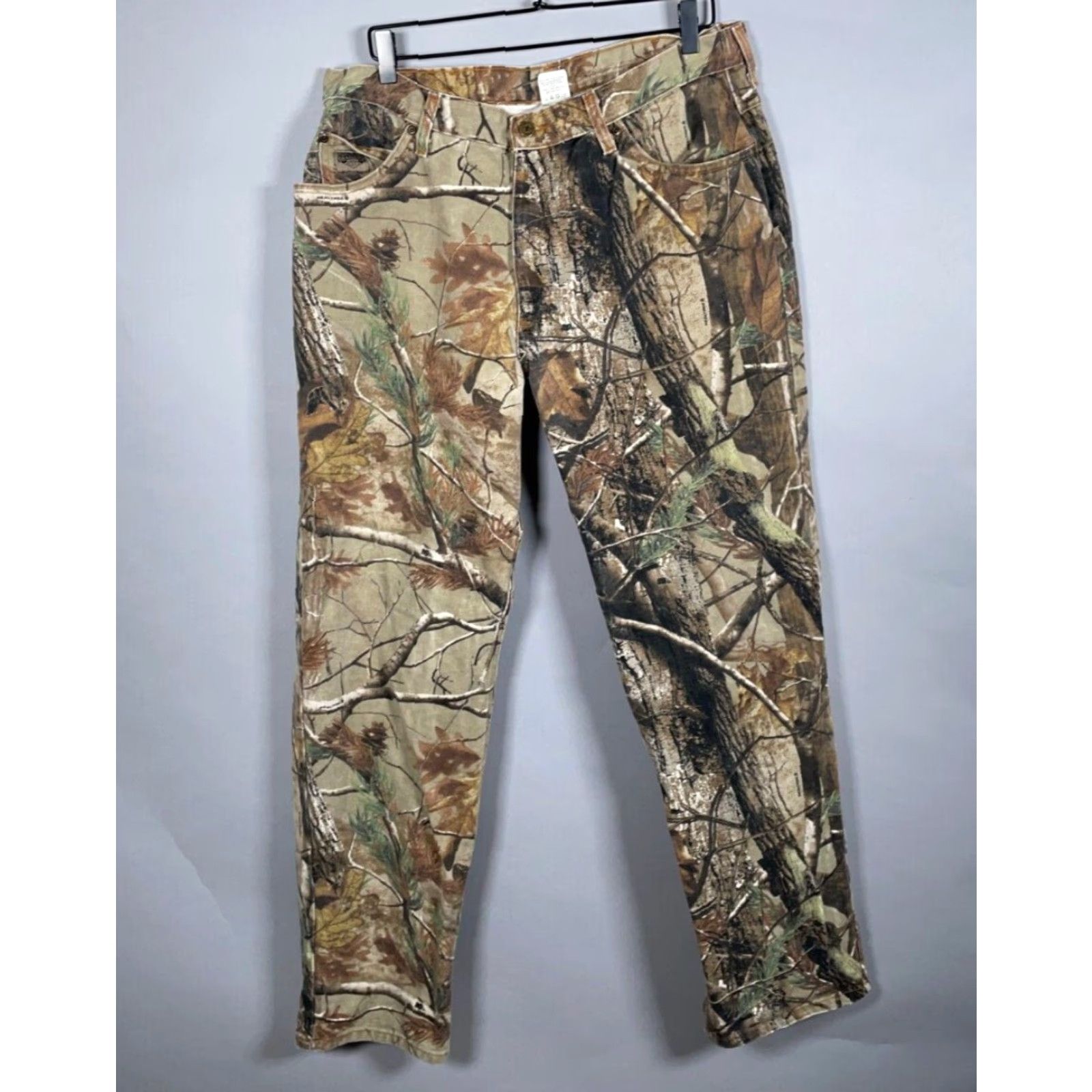 Realtree VINTAGE Diamond Cut Mens Jeans 36 x 32 Straight Fit Camouflage Y2K RealTree Cotton Denim Size US 36 / EU 52 - 2 Thumbnail