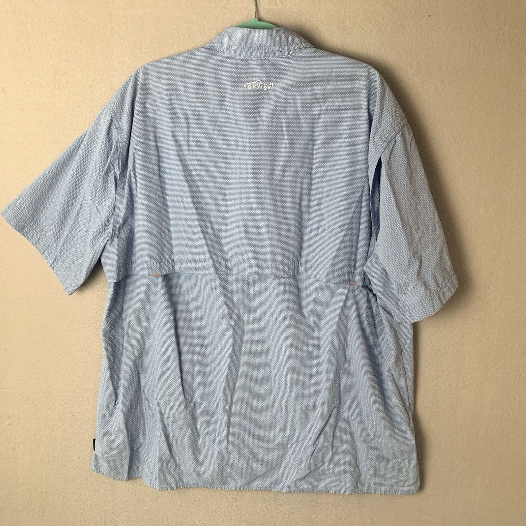 Orvis Orvis Mens XXL Blue Seersucker Fishing Performance Hiking Outdoor Shirt Size US XXL / EU 58 / 5 - 2 Thumbnail