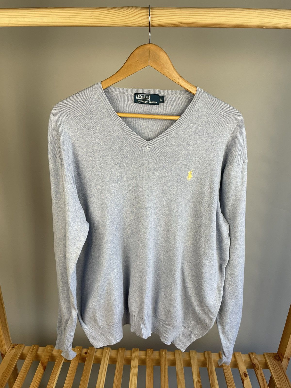 Polo Ralph Lauren × Ralph Lauren × Vintage Polo Ralph Lauren cotton vintage v neck sweater Size US L / EU 52-54 / 3 - 1 Thumbnail