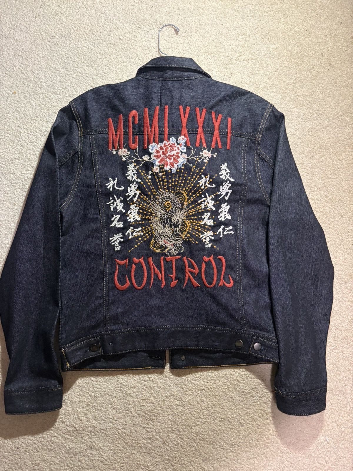 Designer × Guess Guess "Rex" Embroidered Dark Denim Jacket Mens Medium Size US M / EU 48-50 / 2 - 1 Thumbnail