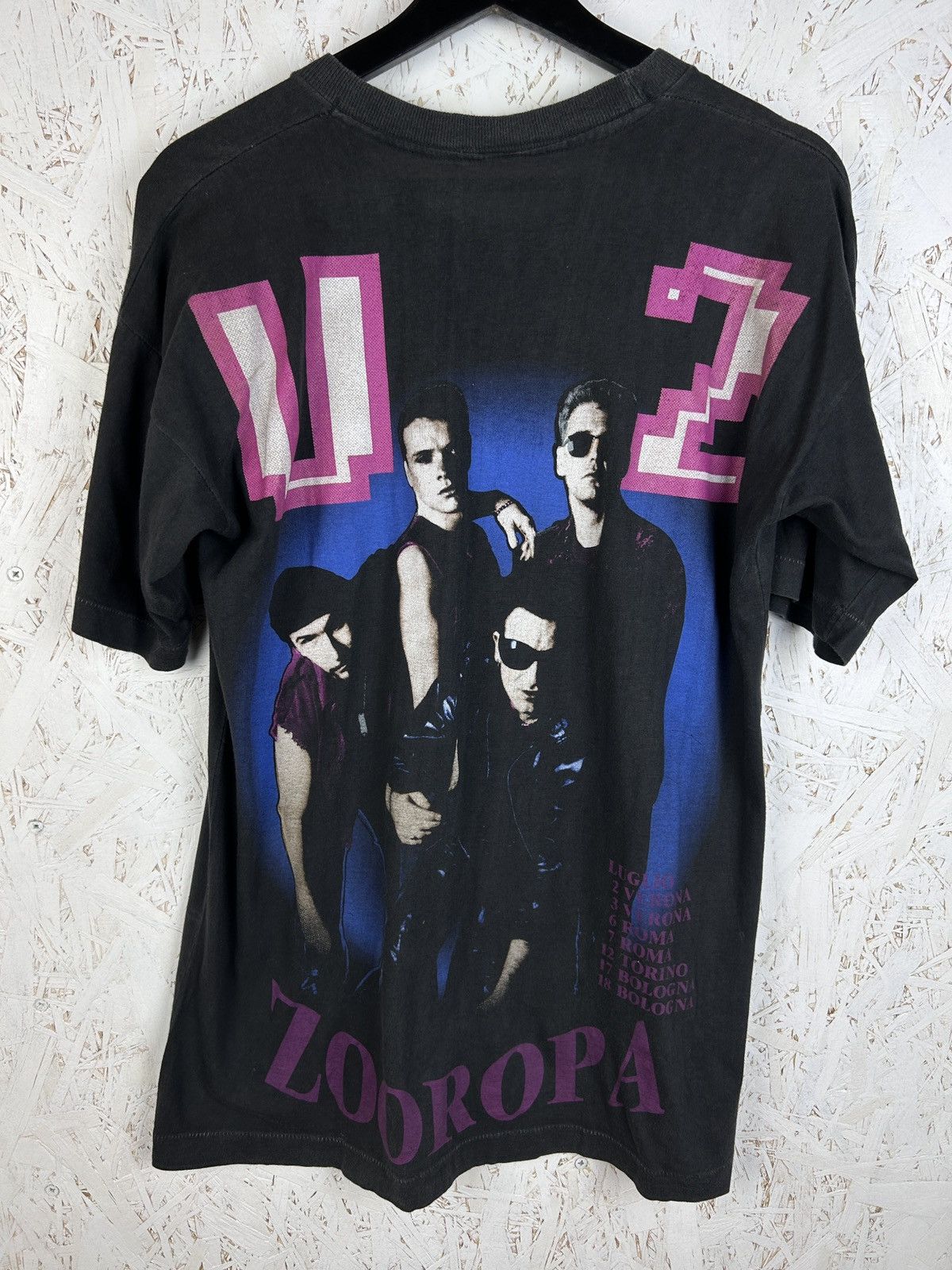 Band Tees 90s Vintage U2 Zooropa 1993 Tour AOP Crazy Bootleg T-Shirt Size US L / EU 52-54 / 3 - 5 Thumbnail