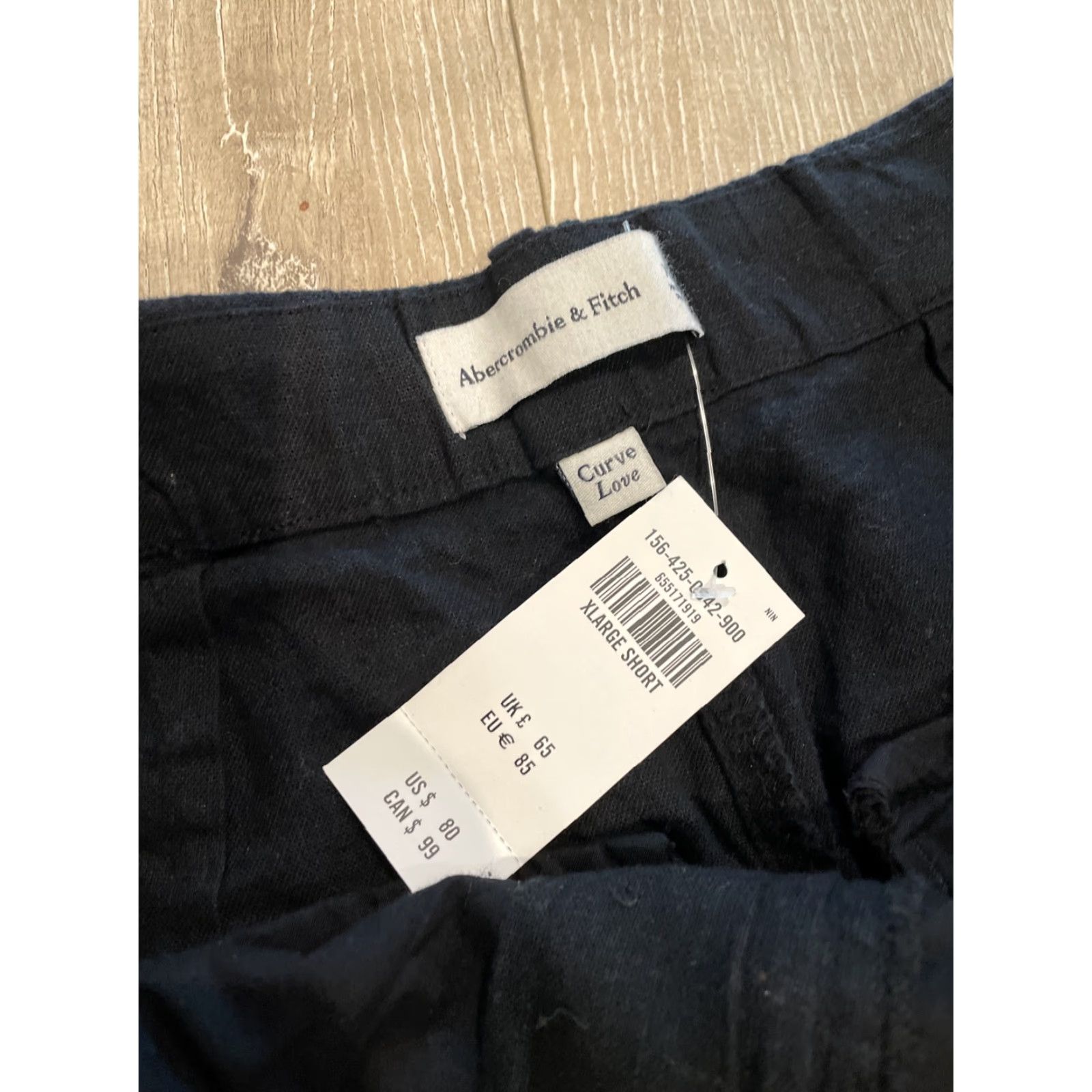 Abercrombie & Fitch Abercrombie & Fitch Womens Wide Leg Pants Black PXL Short Linen Blend Casual Size 40" / US 18 - 6 Thumbnail